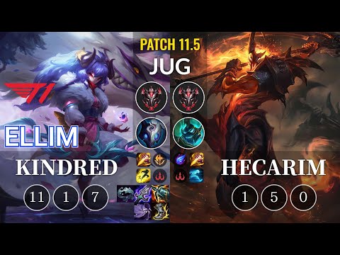 T1 Ellim Kindred vs Hecarim Jungle - KR Patch 11.5