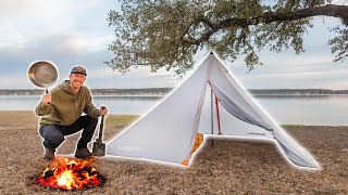 Floorless Tent Camping & Primitive Cooking by the Lake!