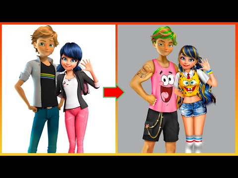 Miraculous Ladybug Adrian Glow Up Spongebob patrick - Miraculous Cartoon