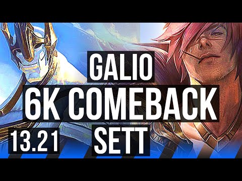 GALIO vs SETT (MID) | Comeback, 1400+ games, 13/3/12, 1.0M mastery, Godlike | KR Master | 13.21