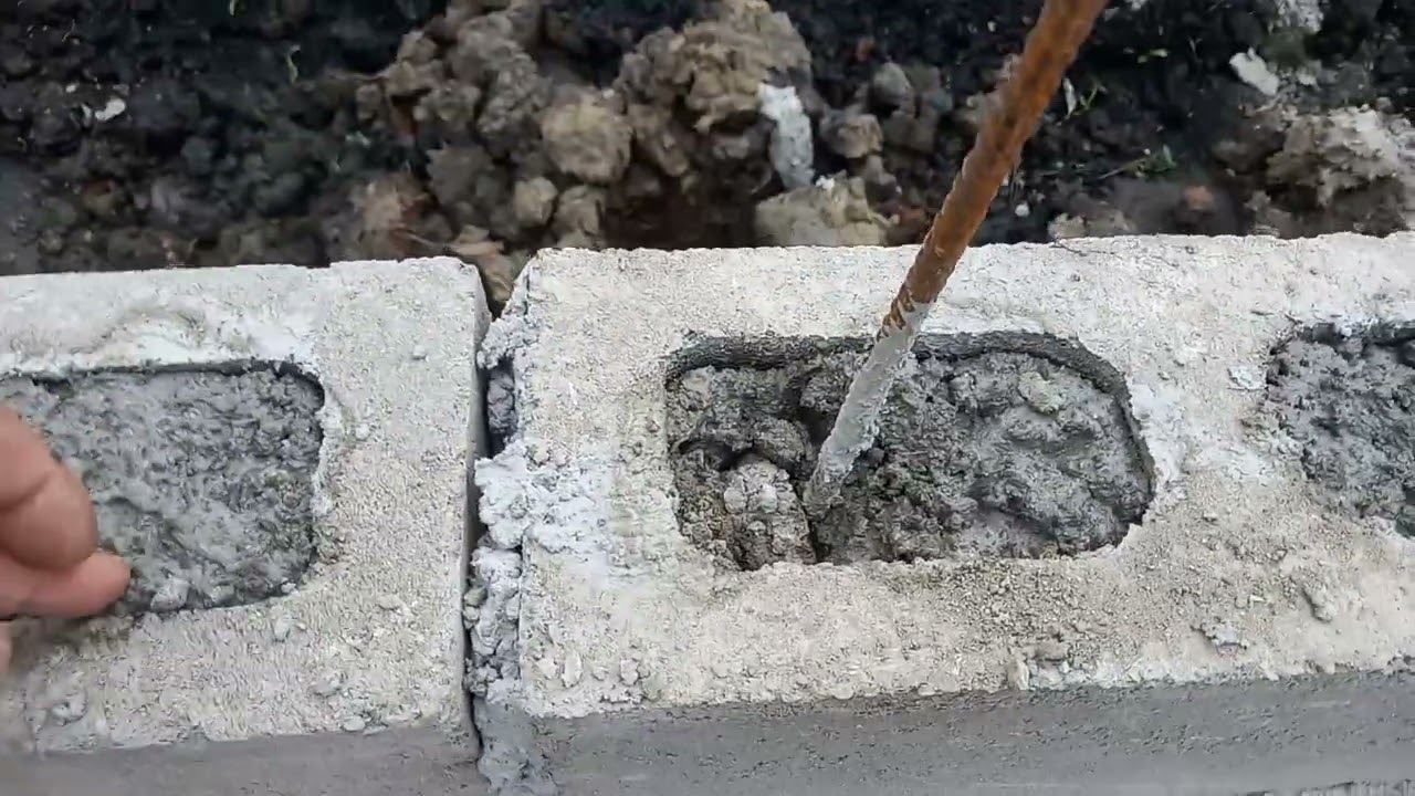 bloco estrutural cocretado , ferragem