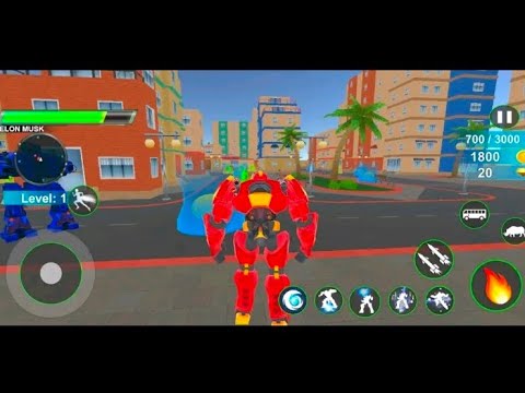 Police Bus Robot Car Game - Multi Robot Game 3d