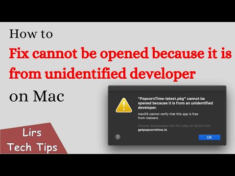 How to Fix cannot be opened because it is from unidentified developer on Mac