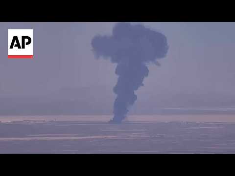 Timelapse video shows smoke from B-52 crash at military base in California