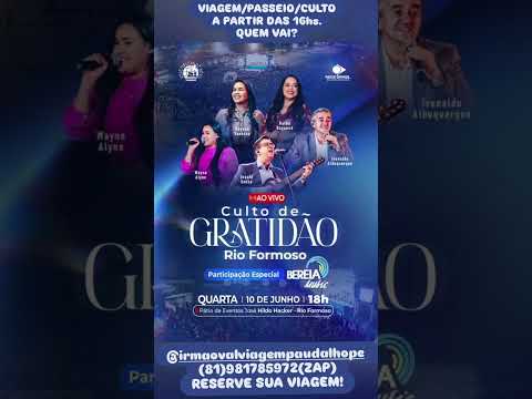 VIAGEM/CRUZADA/-QUA/10/JUNHO-16hs/ RIO FORMOSO-PE/RESERVAS:.81-981785972-ZAP/IRMÃO VAL-PAUDALHO-PE
