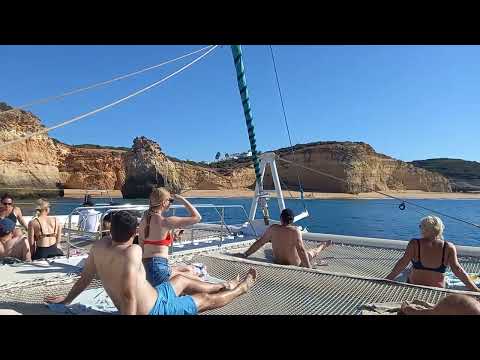 Catamaran cruise along the Algarve, Portugal. Awesome.  #algarve #catamarans