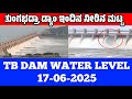 17 06 2026 Today TB DAM WATER LEVEL ತುಂಗಭದ್ರಾ ಡ್ಯಾಮ್ ಇಂದಿನ �