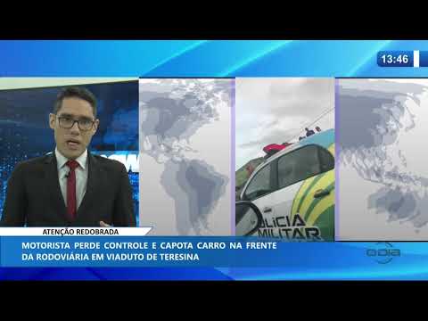 O DIA NEWS 14 01 2020  Motorista perde controle e capota carro em viaduto de Teresina