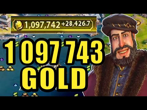 Getting 1 097 743 Gold as Portugal in Civilization 6