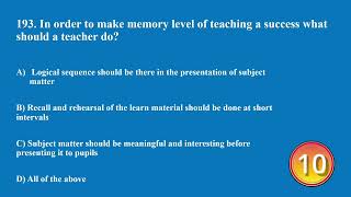 181 to 200 Pedagogy Quiz | Test Your Knowledge for Teaching Exams | Pedagogy MCQs with Answers