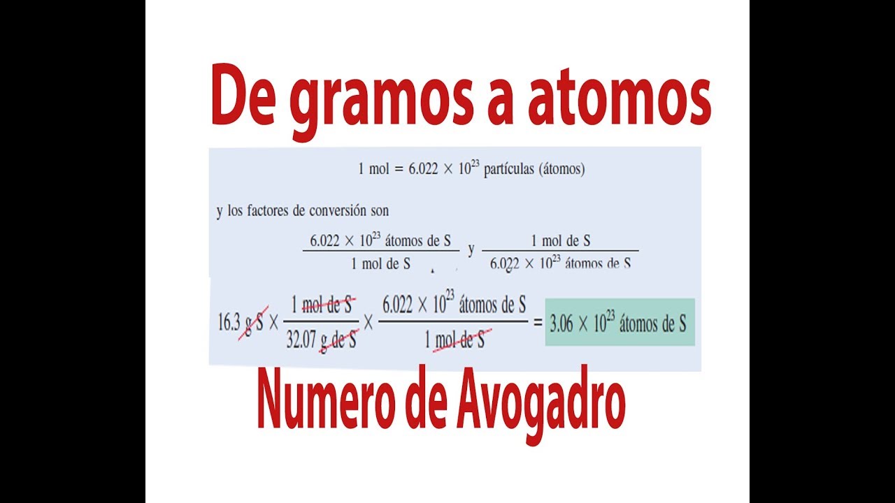 Numero de Avogadro De gramos a atomos ej.1