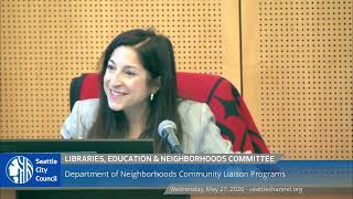 Libraries, Education, and Neighborhoods Committee 5/27/2026