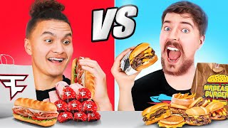 BRUTALLY RATING FaZe & MrBeast FOOD (MrBeast Burger Vs FaZe Subs)