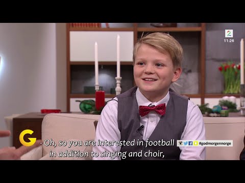 Boy soprano Aksel Rykkvin (12y) interviewed live on TV2 God Morgen Norge Dec 24th 2015