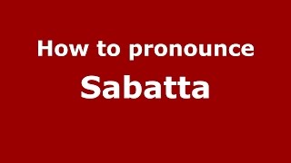 How to pronounce Sabatta