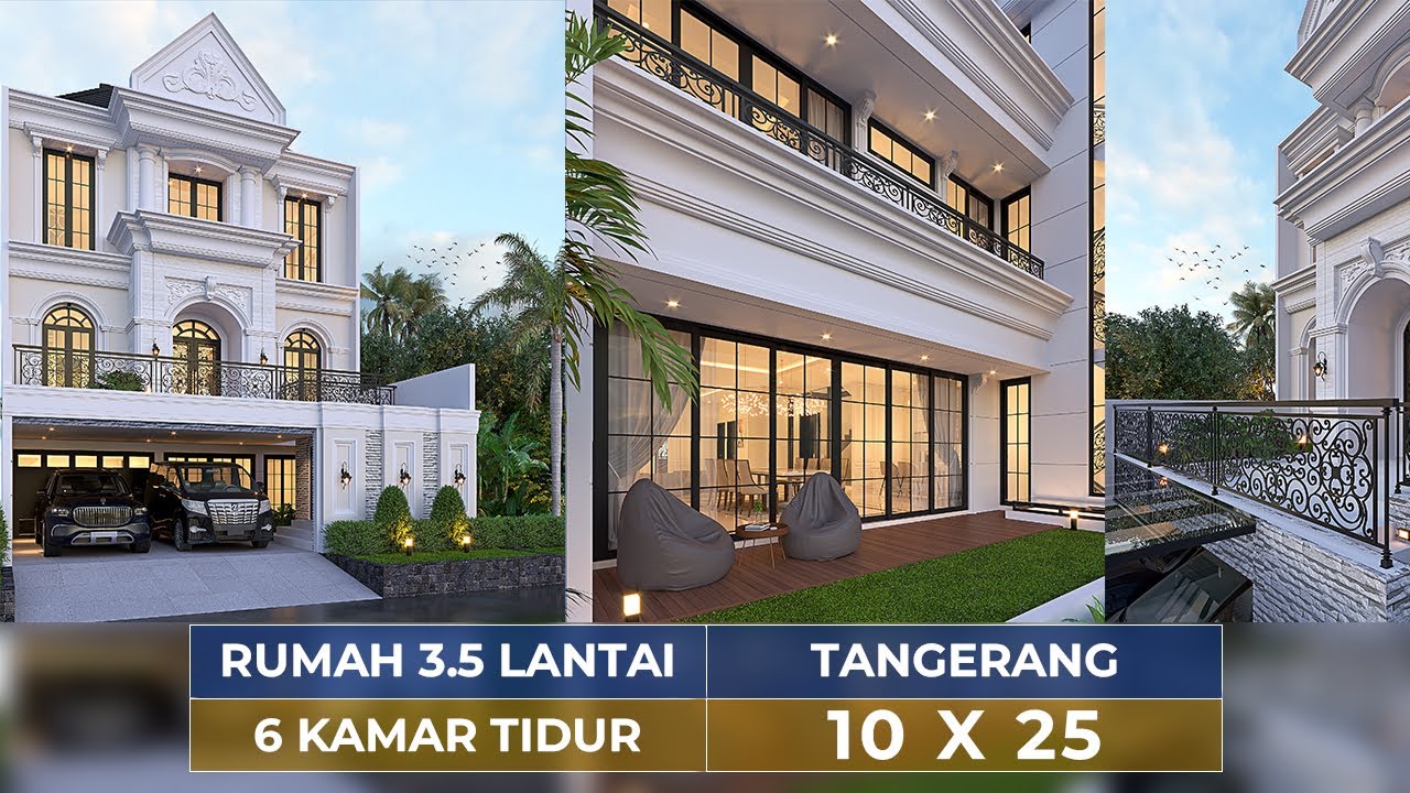 Video 3D Mr. TGH 1374 Classic House 3.5 Floors Design - Tangerang