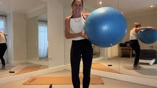 33 Min Full Body Pilates using Swiss Ball and Ankle Weights
