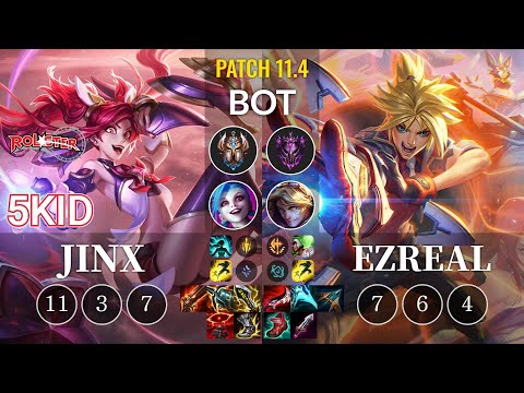 KT 5kid Jinx vs Ezreal Bot - KR Patch 11.4