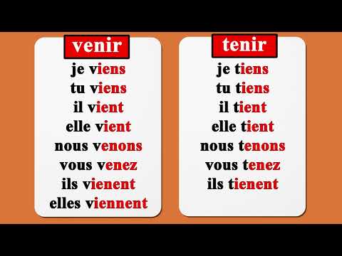 conjugaison les verbes du 3ème groupe présent  venir et tenir