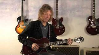 Video thumbnail for Guitarist Peter Stroud checks out the VOX Virage guitar! by Vox Amps