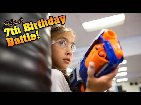 Jillian's 7th Birthday Battle! KARATE KICKS, PUNCHES & NERF WAR!