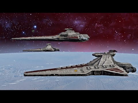 3 Republic Star Destroyers vs 3 Empire Star Destroyers - Empire at War Remake NPC Wars