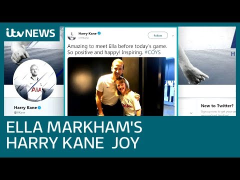 Spurs fan Ella Markham, abused by trolls, meets Harry Kane - and lets her in on a secret | ITV News