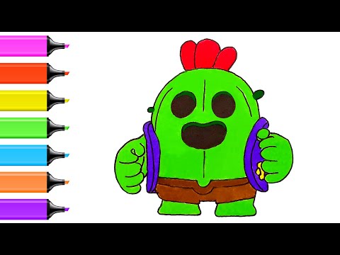 Как нарисовать Спайка из brawl stars
