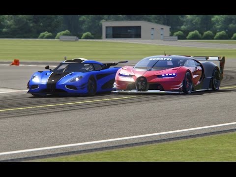 Battle Koenigsegg One:1 vs Bugatti GT Vision at Top Gear