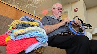 '1,200 hats': Man honors late wife and hospice with new hobby of knitting hats