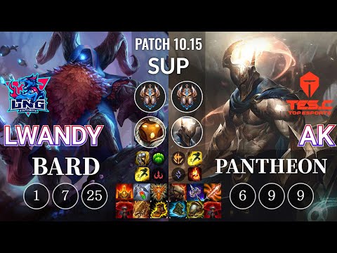 LNG lwandy Bard vs TES AK Pantheon Sup - KR Patch 10.15