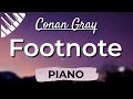 Conan Gray - Footnote - Karaoke Instrumental (Piano)