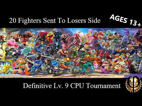 20 Fighters Sent To Losers Side - Definitive Lv. 9 CPU Tournament (Smash Ultimate)