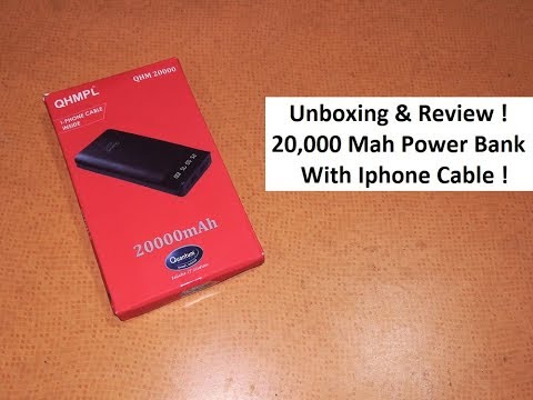 Quantum QHMPL 20,000 MAH Power Bank with IPhone & Android Cables