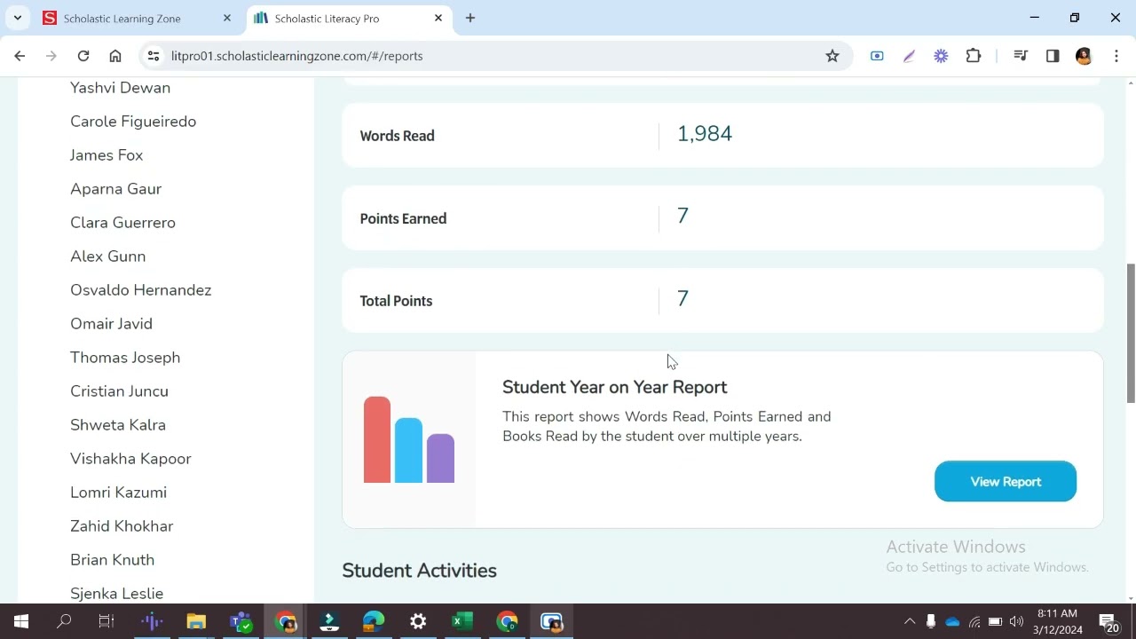 The student report card