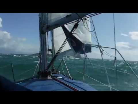 Rough Weather Downwind Sailing in 25 foot yacht at the Needles 2