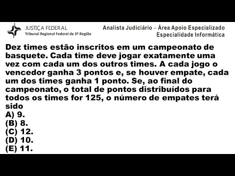 TRF 3ª CONCURSO 2019 FCC RLM Analista Informática Raciocínio Lógico Questão sobre a lógica dos jogos