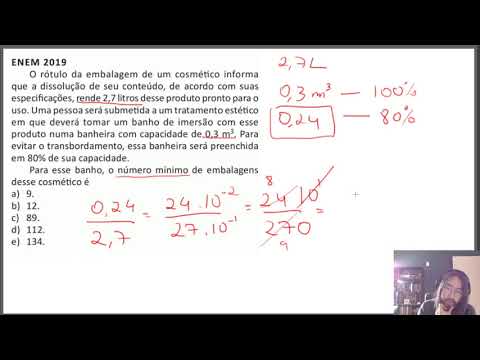 ENEM 2019 - Matemática | Questao 152 (Prova Amarela) - Banheira com cosmético