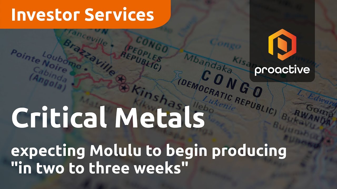 Critical Metals expecting Molulu to begin producing "in two to three weeks"