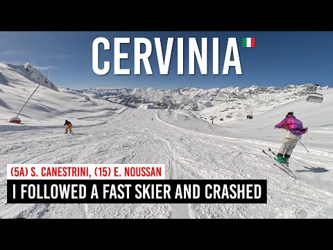 I followed the fastest skier on the hill and crashed, in Cervinia Zermatt