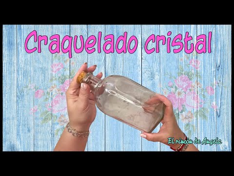 Botella reciclada con CRISTAL CRAQUELADO y decoupage🎀DIY manualidades