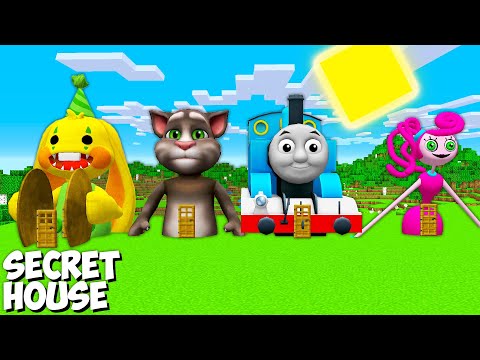 I Found HOUSE INSIDE BUNZO BUNNY and TALKING TOM and THOMAS and Mommy long legs in Minecraft !