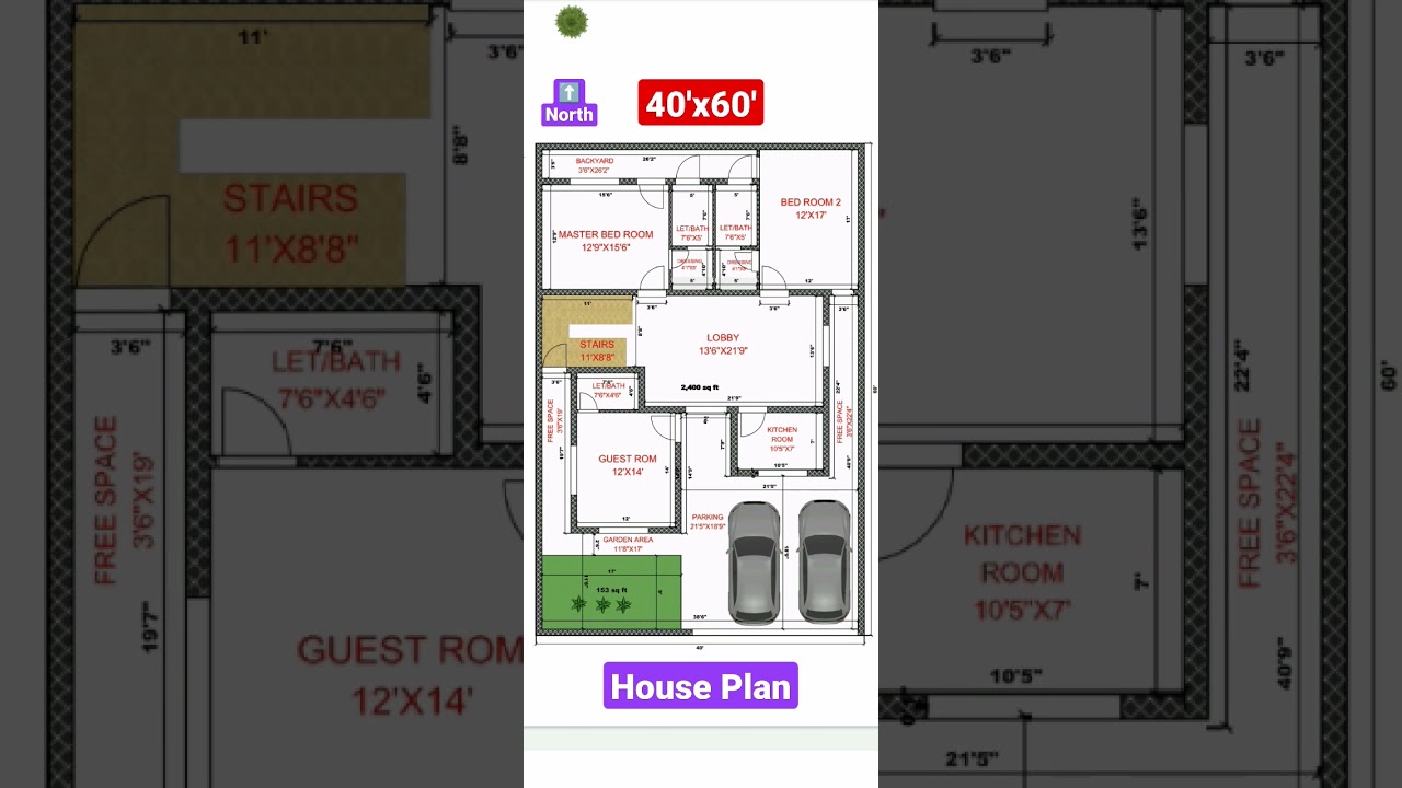 40x60 House Plan | 2400 Square Feet House Plan |South Facing House Plan | Indian Vastushastra Used