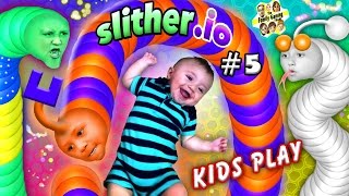SLITHER.io #5: BABY SNAKE PUNCHER! FGTEEV Kids Play w/ Worms! ♫ (Chase, Lex, Mike & Shawn) ♫