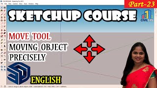 Move Tool English Part 23 - Moving Object Precisely in sketchup