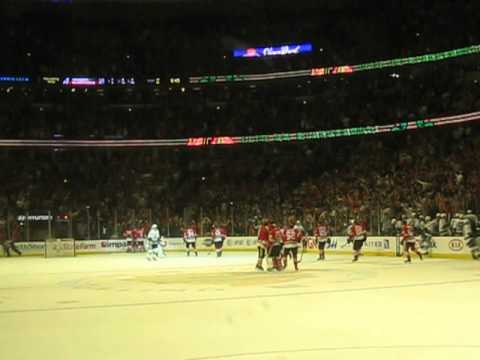 Crowd goes wild in Chicago seconds after Andrew Shaw scores the OT GWG