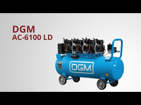 фото компрессор воздушный поршневой dgm (дгм) ac-6100ld безмасляный. 450 л/мин, 8 атм, коаксиальный, элек 0