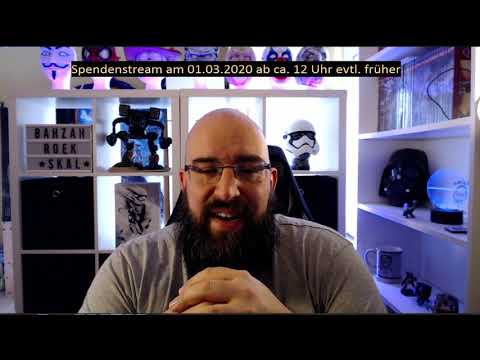 Spendenstream Ankündigung für den 01.03.2020
