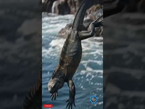Huyu ndie mjusi anayeweza kuogelea kama Mamba. #marineiguana #animals #documentary #wildlifeanimals