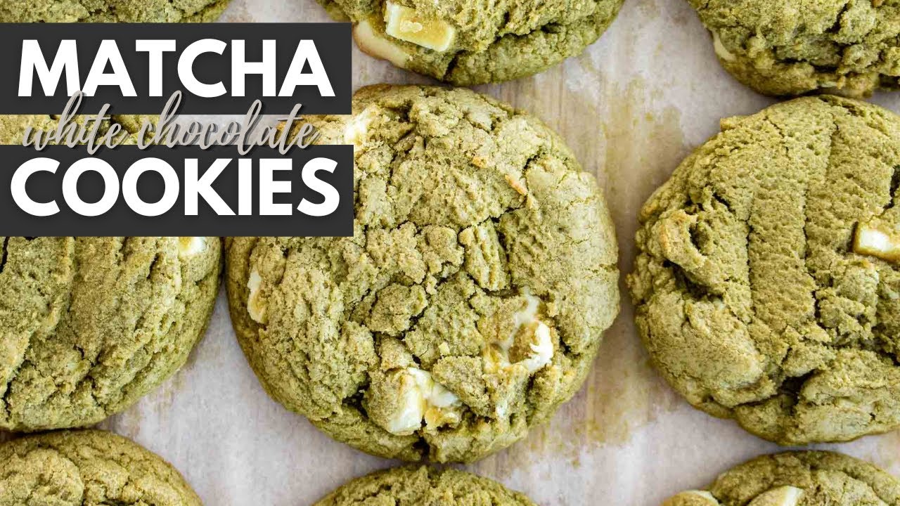 Fudgy Matcha White Chocolate Cookies